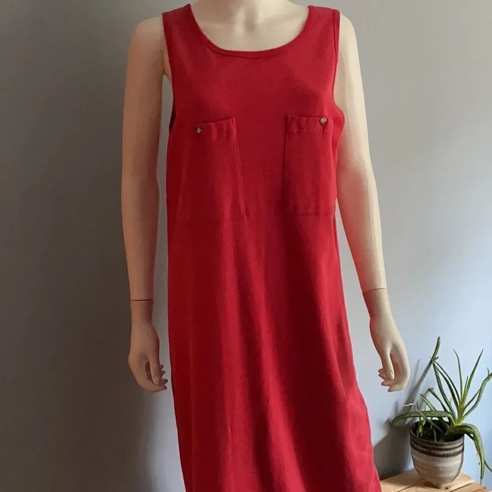 Cambridge Dry Goods Lg Long Red Cotton Dress